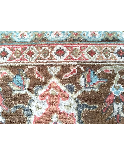 Handknotted Turkish Brown / Navy 9x12 7056-Brown-9x12-6/40-4
