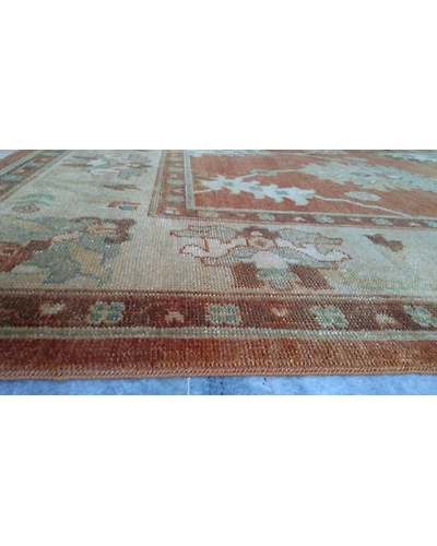 Handknotted Turkish Orange / Beige Rug 6x9 7003-Orange-6x9-5/32-4