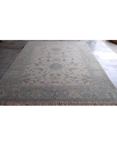 Handknotted Turkish Beige / Blue Rug 8x10 7037-Beige-8x10-6/40-3