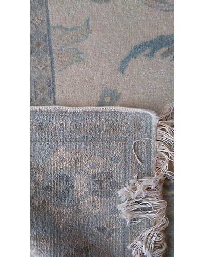 Handknotted Turkish Beige / Blue Rug 8x10 7037-Beige-8x10-6/40-5