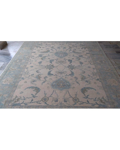 Handknotted Turkish Beige / Blue Rug 8x10 7037-Beige-8x10-6/40-9