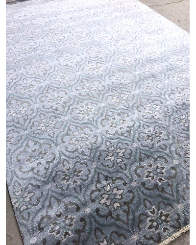Handknotted Persian blue Modern Rug 8x10 7028-Blue-8x10-5/32-4