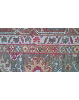 Handknotted Turkish Green / Brown Rug 8x10 7042