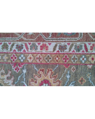 Handknotted Turkish Green / Brown Rug 8x10 7042-7042