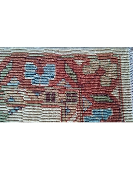 Handknotted Turkish Beige / Orange Grilled Rug 6x9 7002