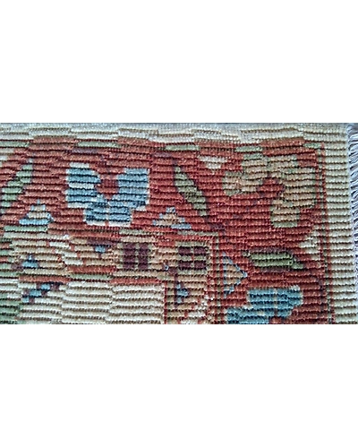 Handknotted Turkish Beige / Orange Grilled Rug 6x9 7002-7002