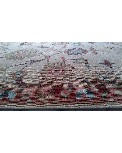 Handknotted Turkish Beige / Orange Grilled Rug 6x9 7002-Beige-6x9-5/32-3