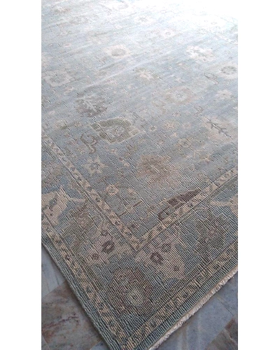 Handknotted Turkish Blue / Grey Grilled Rug 8x10 7034-Blue-8x10-6/40-3