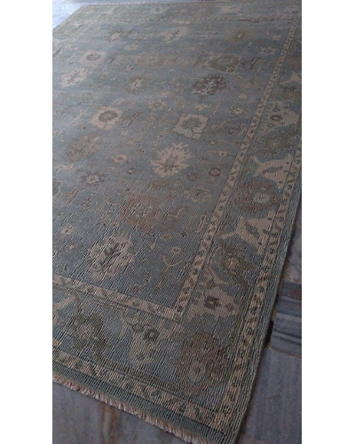 Handknotted Turkish Blue / Grey Grilled Rug 8x10 7034-Blue-8x10-6/40-6