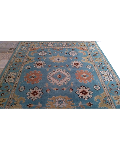 Handknotted Turkish Blue Traditional Rug 8x10 7049-Blue-8x10-4.5 / 25-5