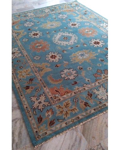 Handknotted Turkish Blue Traditional Rug 8x10 7049-Blue-8x10-4.5 / 25-6