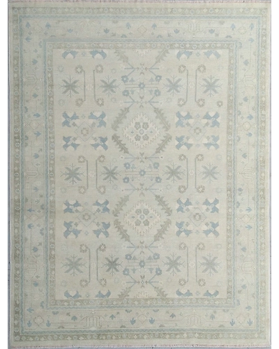 Handknotted Turkish Beige / Lt. Grey Rug 8x10 7030-Grey-8x10-6/40-1