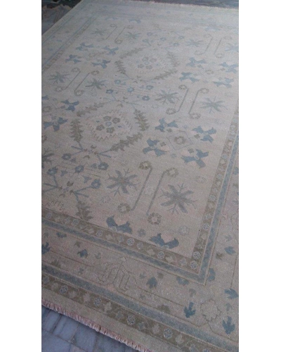 Handknotted Turkish Beige / Lt. Grey Rug 8x10 7030-Grey-8x10-6/40-3
