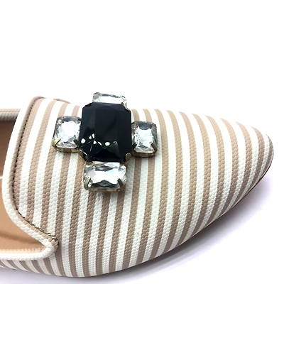 Semi-Casual Belly - Beige &amp; White Stripes-5