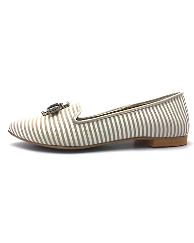 Semi-Casual Belly - Beige &amp; White Stripes-3