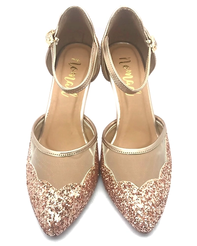 Ethnic D'orsay Pumps - Rose Gold-2