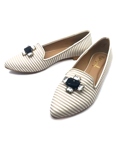 Semi-Casual Belly - Beige &amp; White Stripes-1
