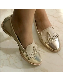 Formal Loafer - Beige & Gold