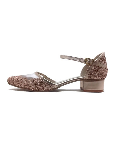 Rose Gold Shimmer Block Heels-3