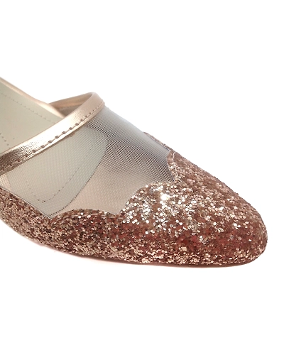 Rose Gold Shimmer Block Heels-5