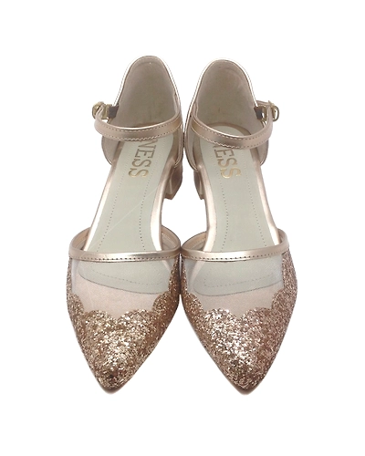 Rose Gold Shimmer Block Heels-2