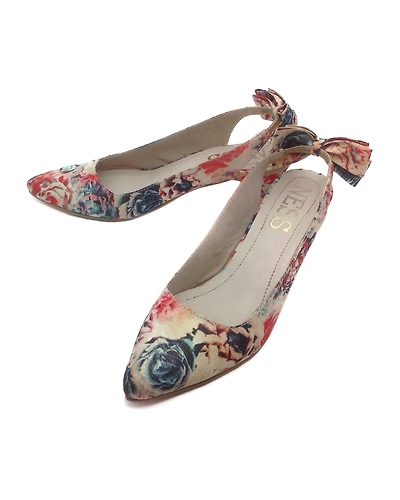 Beige Floral Heels-1