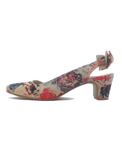 Beige Floral Heels-3