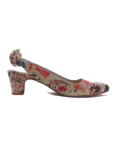 Beige Floral Heels-4