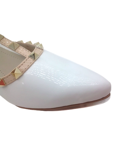 White Pyramid Block Heels-5