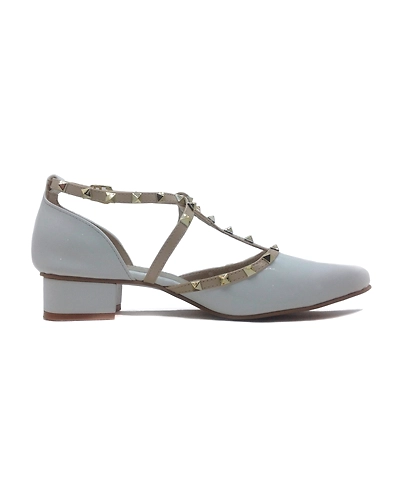 White Pyramid Block Heels-4