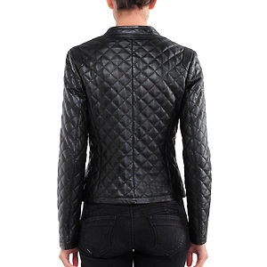 New Women's Leather Motorcycle Biker Jacket 100% Genuine Soft Lambskin #C24