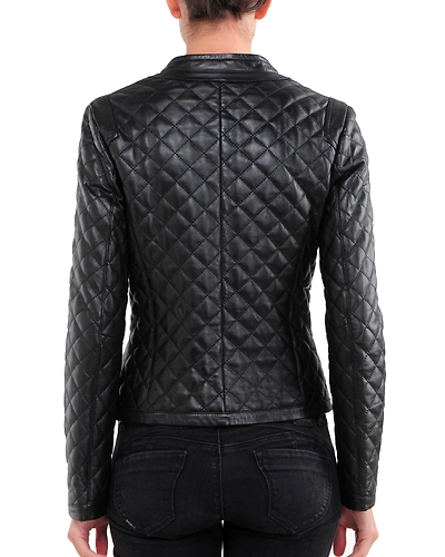 New Women's Leather Motorcycle Biker Jacket 100% Genuine Soft Lambskin #C24-11