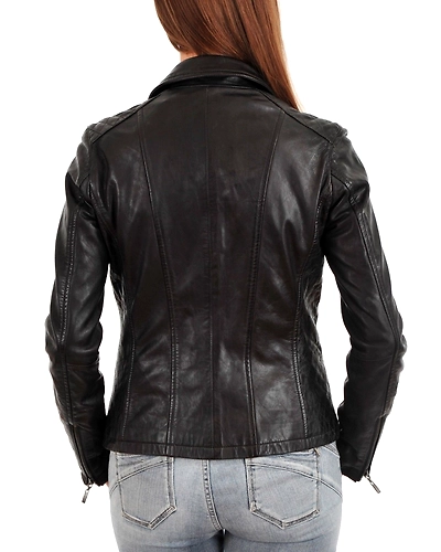 New 100% Pure Genuine Soft Lambskin Women's Leather Motor Biker Jacket #AZ61-2