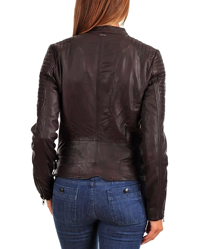 New 100% Pure Genuine Soft Lambskin Women's Leather Motor Biker Jacket #AZ88-2