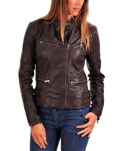 New 100% Pure Genuine Soft Lambskin Women's Leather Motor Biker Jacket #AZ88-1