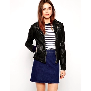New Women's Leather Motorcycle Biker Jacket 100% Genuine Soft Lambskin #B128