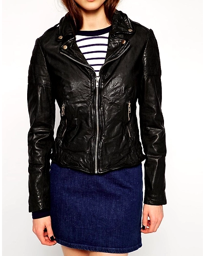 New Women's Leather Motorcycle Biker Jacket 100% Genuine Soft Lambskin #B128-2