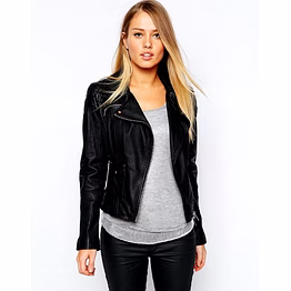 shaan leather fashion new women's genuine soft lambskin leather motor biker jacket #a500