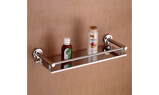 Stainless Steel Mirror Finish Wall Mount Bathroom Kitchen Shelf