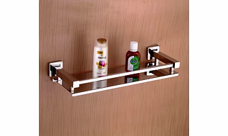 Stainless Steel Wall Mount Bathroom Kitchen Shelf Square