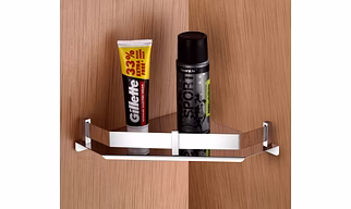 9x9 Stainless Steel Wall Mount Corner Shelf