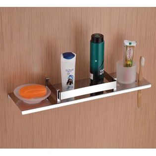 Shelf with Soap Dish, Tumbler Holder, Towel Ring Stainless Steel Bathroom Accessories