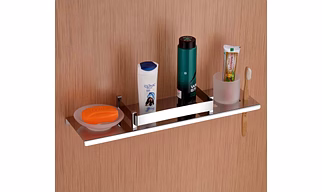 Shelf with Soap Dish, Tumbler Holder, Towel Ring Stainless Steel Bathroom Accessories