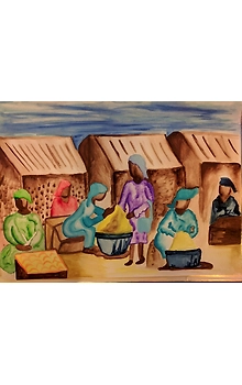 poster painting of Indian women at work