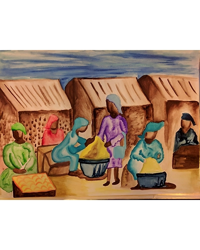 poster painting of Indian women at work-67428