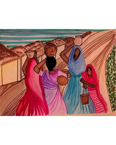 poster painting of women in India-653245