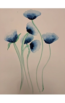 watercolour painting of flowers