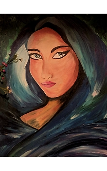 canvas painting of a woman