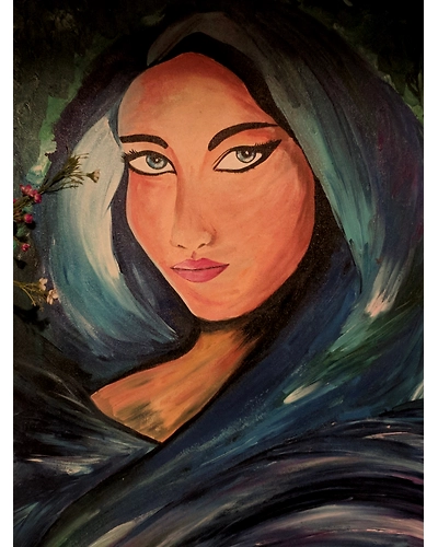 canvas painting of a woman-487543