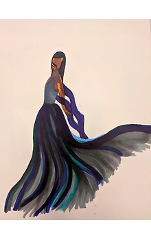 sketch of woman using touch markers
